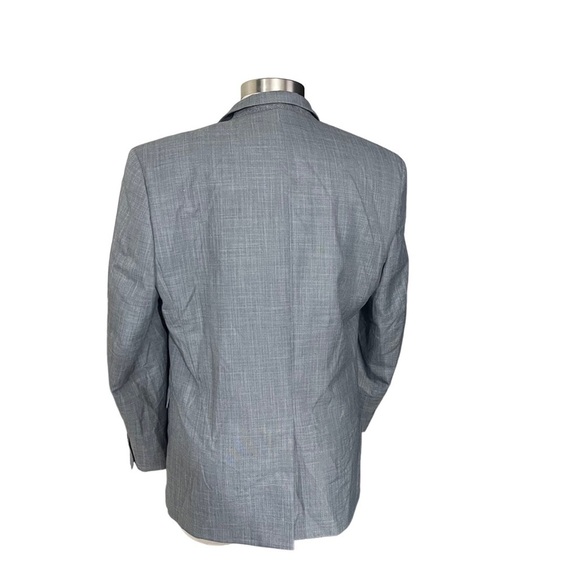 Ralph Lauren Chaps Men Grey Crosshatch Pattern Suit Jacket Sz 44R Sports Coat - Picture 3 of 13